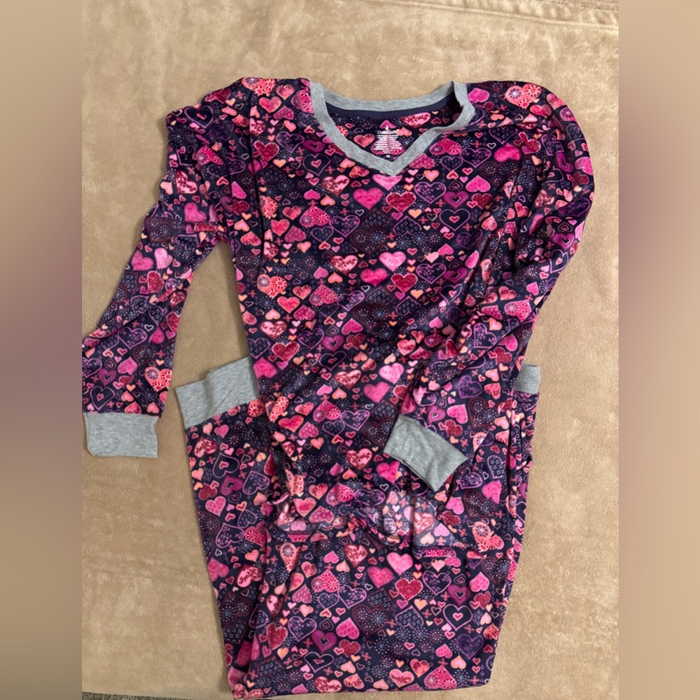 Women’s Cuddl Duds Heart Print Pajamas - Pink and Purple